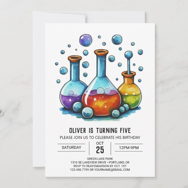 Invitation Un scientifique sur mesure acquiert l'anniversaire (Devant)