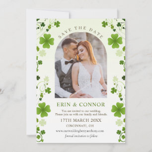 Invitation Un Shamrock irlandais se marie Sauvez la date