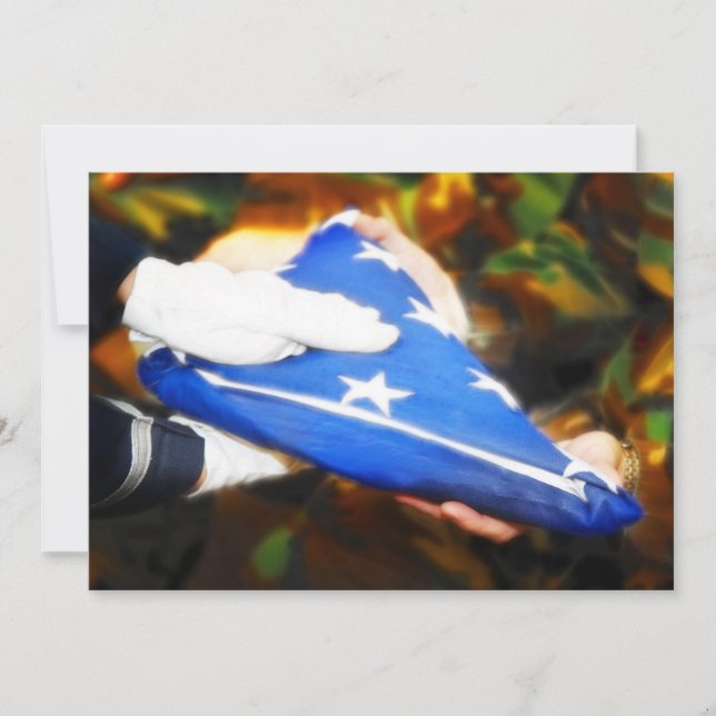 Invitation Un soldat du "Merci" reçoit le drapeau américain (Devant)