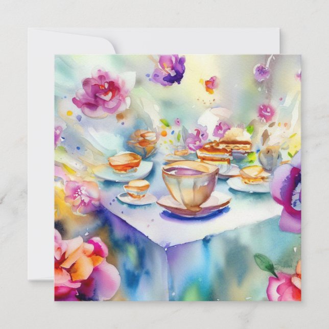 Invitation Un Tea Party Enchantant : Vibrant, Un Baby shower (Devant)