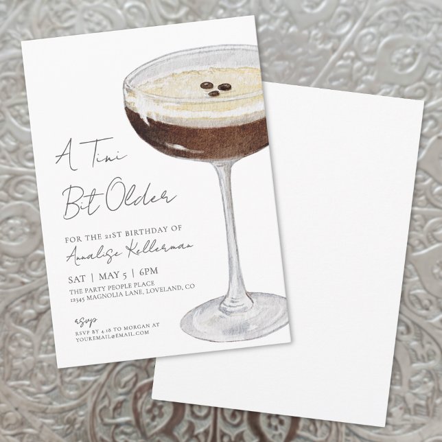 Invitation Un Tini Bit Anniversaire Adulte Plus Âgé (A Tini Bit Older Adult Birthday Party Invitation )