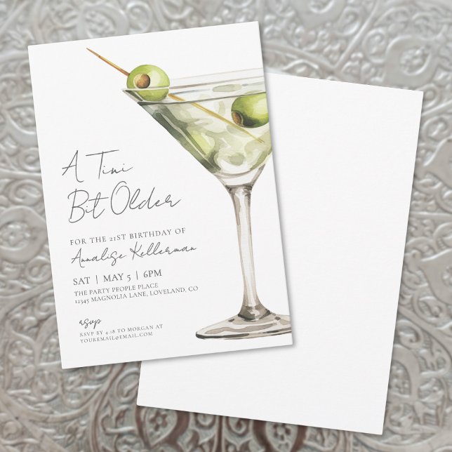 Invitation Un Tini Bit Anniversaire Adulte Plus Âgé (A Tini Bit Older Adult Birthday Party Invitation)