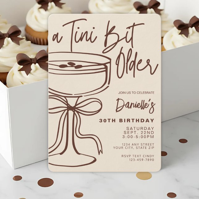 Invitation Un Tini Bit plus vieux Espresso Martini 30e annive (Créateur téléchargé)
