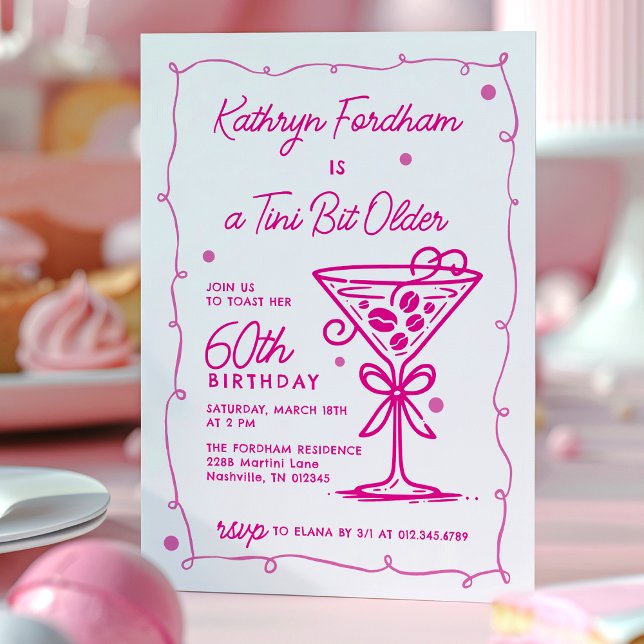 Invitation Un Tini Bit plus vieux Espresso Martini 60e annive (Créateur téléchargé)