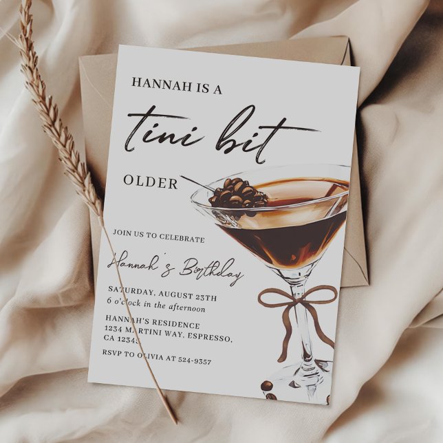 Invitation Un Tini Un Peu Plus Ancien Chic Espresso Martini A (Créateur téléchargé)
