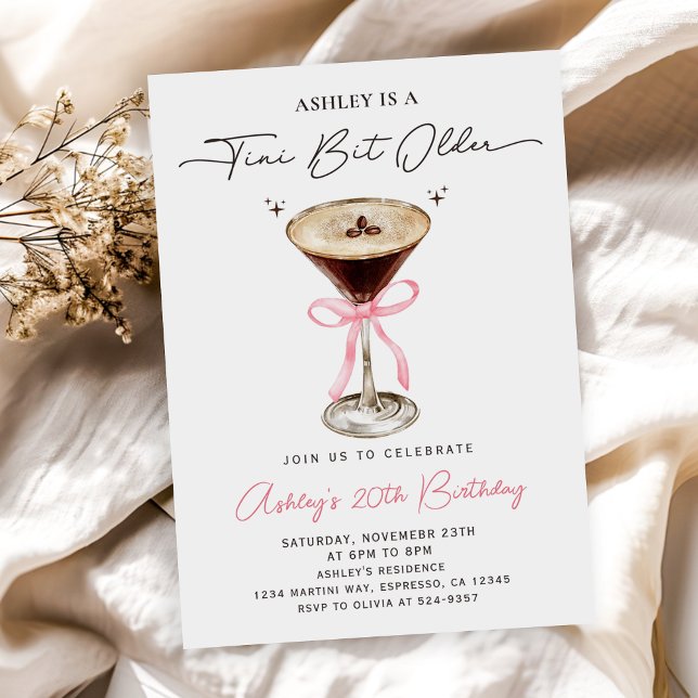 Invitation Un Tini Un Peu Plus Ancien Chic Espresso Martini A (Créateur téléchargé)