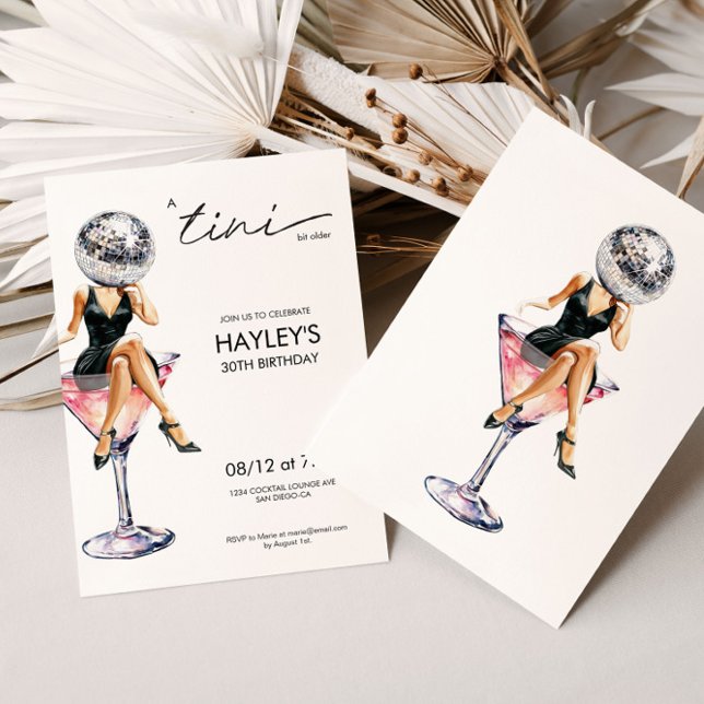 Invitation Un Tini Un Peu Plus Ancien Disco Martini (Créateur téléchargé)