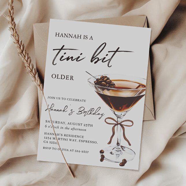 Invitation Un Tini Un Peu Plus Ancien Espresso Martini fête d (Créateur téléchargé)