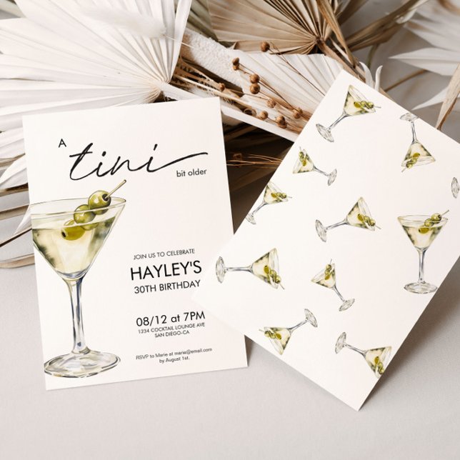 Invitation Un Tini Un Peu Plus Vieux Martini Sale Anniversair (Créateur téléchargé)