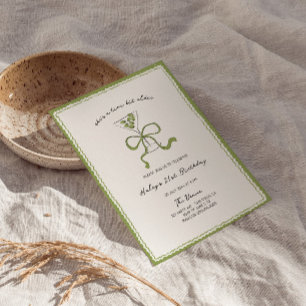 Invitation Un Tini Un Peu Plus Vieux Verte Quirky Main Dessin