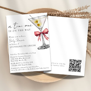 Invitation Un Tini un simple code QR Baby shower rose Martini