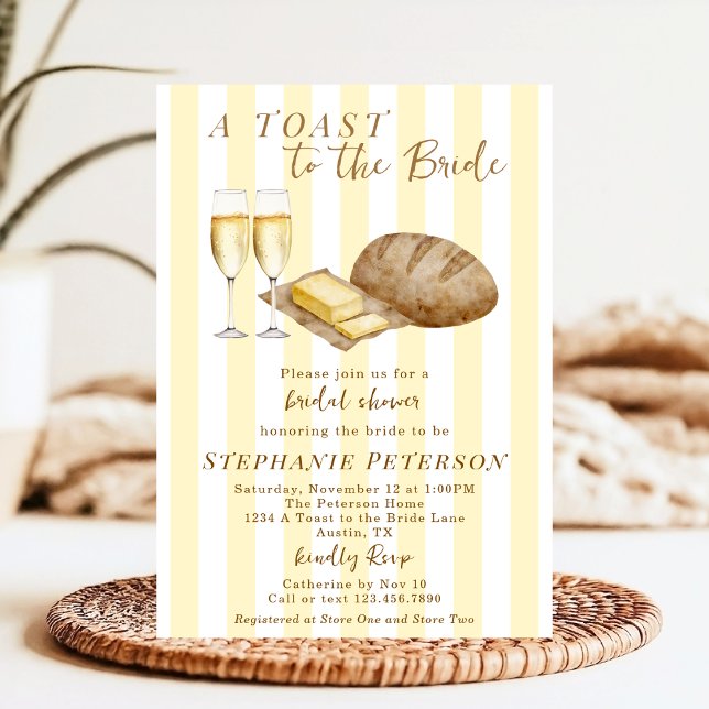 Invitation Un Toast À La Mariée Pain & Beurre Fête des mariée (Créateur téléchargé)
