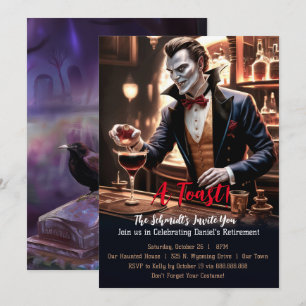 Invitation "Un toast à la retraite, une fête de Vampire humor
