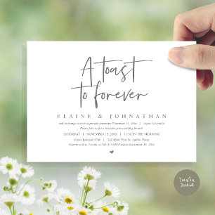 Invitation Un toast à l'éternité, Mariage Elopement Brunch Pa