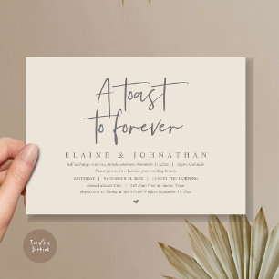 Invitation Un toast à l'éternité, Mariage Elopement Brunch Pa