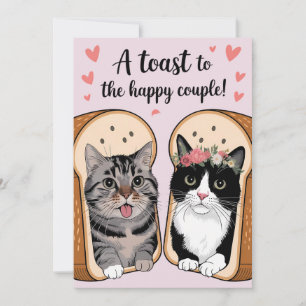 Invitation Un Toast Au Couple Heureux Mariage De Chat Drôle