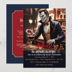 Invitation "Un toast de retraite, thème de soirée vampire hum