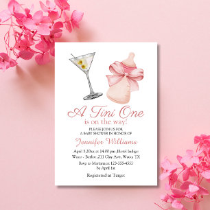 Invitation un tout petit arrive, martini girl baby shower
