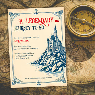 Invitation Un voyage légendaire à 50 Château nautique Anniver