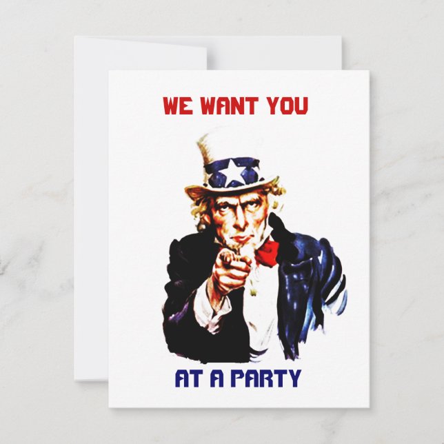 INVITATION UNCLE SAM PERSONNALISER D'INVITATION DES PARTIS DE (Devant)