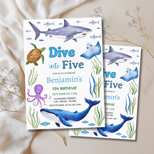 Invitation Under the Sea Animals Birthday Party (Under the Sea Animals Birthday Party Invitation
)