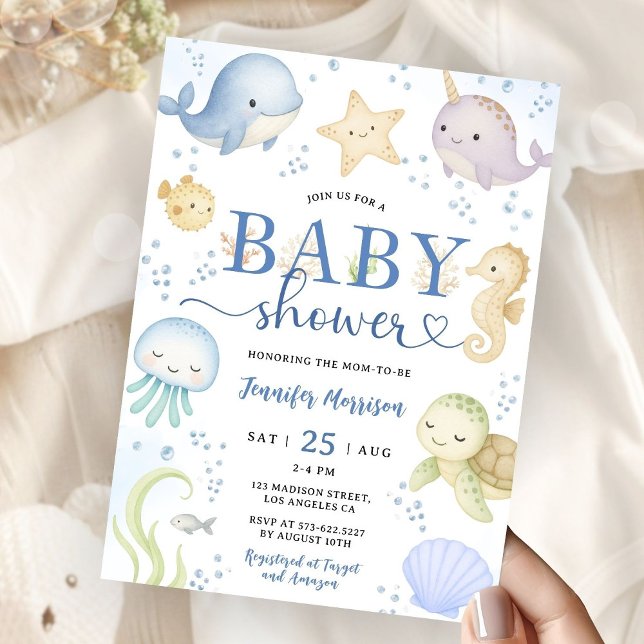 Invitation Under The Sea Baby Shower Boy Ocean (Créateur téléchargé)