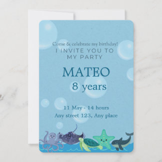 Invitation Under the Sea Birthday for Kids