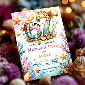 Invitation Under the Sea Mermaid Birthday Ocean Party for kid