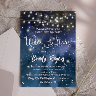Invitation Under the Stars String Lights 16e anniversaire