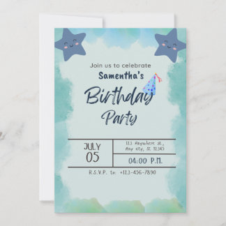 Invitation Under the Stars : Une fête d'anniversaire à thème 