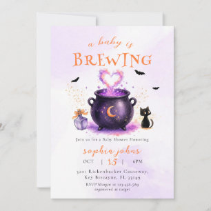 Invitation Une adorable baby shower Halloween 'Un bébé est en