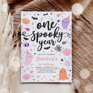 Invitation Une année Éffrayante mignonne Halloween Ghost 1er 
