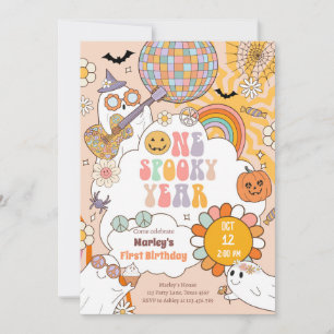 Invitation Une année Éffrayante Rétro Halloween Premier anniv