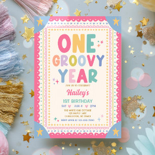 Invitation Une année super fille fantaisiste 1er anniversaire