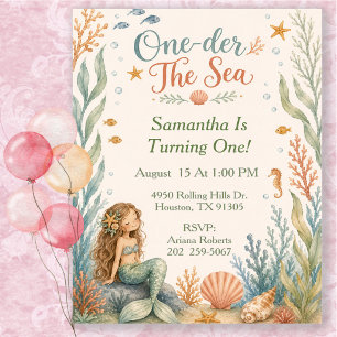 Invitation Une Anniversaire De Mermaid Der The Sea