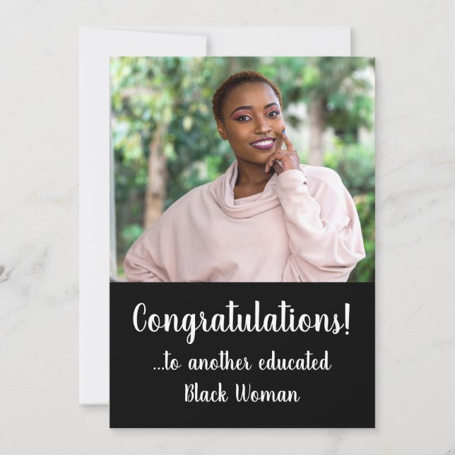 Invitation Une Autre Femme Noire instruite Diplôme de Photo (Devant)