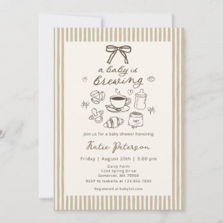 Invitation Une Baby est en train de brasser du café Invitatio