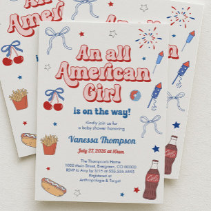 Invitation Une Baby Shower 100% Américaine