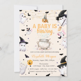 Invitation Une Baby Shower à thème fantôme de bébé en prépara