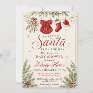 Invitation Une Baby Shower au petit Père Noël