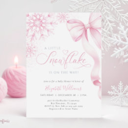 Invitation Une Baby Shower avec un Petit Flocon de Neige et u