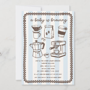 Invitation Une Baby Shower Café Bleu Garçon