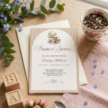 Une Baby Shower Café Gingham 'Un Bébé Est En Train