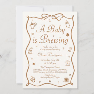 Invitation Une Baby Shower Café Un Bébé Est En Route