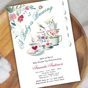 Invitation Une Baby Shower Fleurie Thé Party où un bébé est e