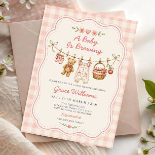 Invitation Une Baby Shower Linge Bébé en Route