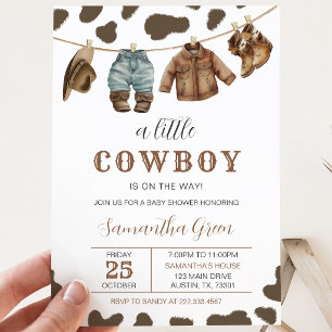Invitation Une Baby Shower Petit Cow-Boy