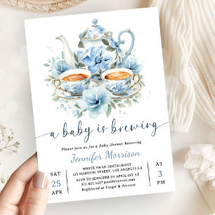 Invitation Une Baby Shower pour un Bébé en Route - Garçon Ble