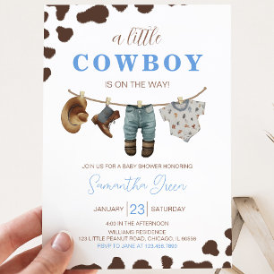 Invitation Une Baby-Shower pour un Petit Cow-Boy