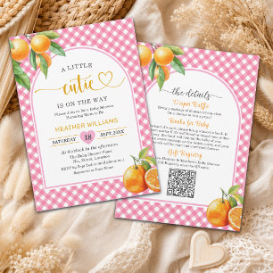 Invitation Une Baby Shower Rose Tout en Un pour un Petit Bout